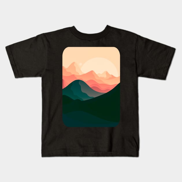 Sand dune mountains Kids T-Shirt by Swadeillustrations